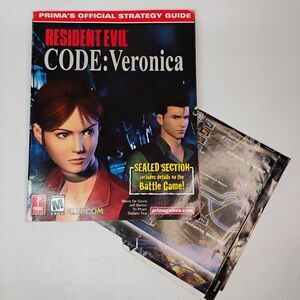 Vintage Prima Resident Evil Code: Veronice Game Strategy Guide w/ Map Poster